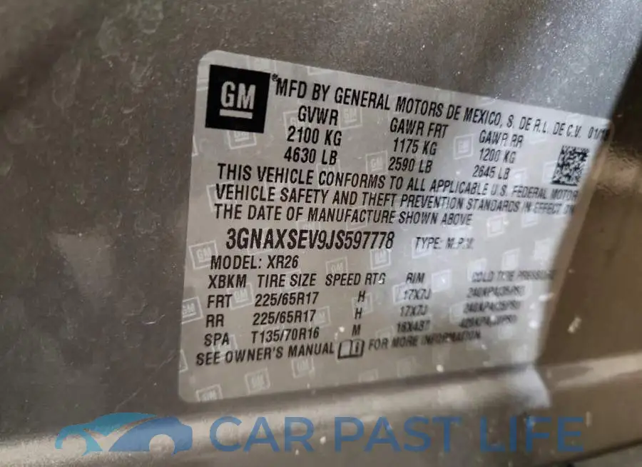 3GNAXSEV9JS597778# 14