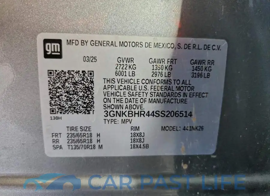 3GNKBHR44SS206514# 14