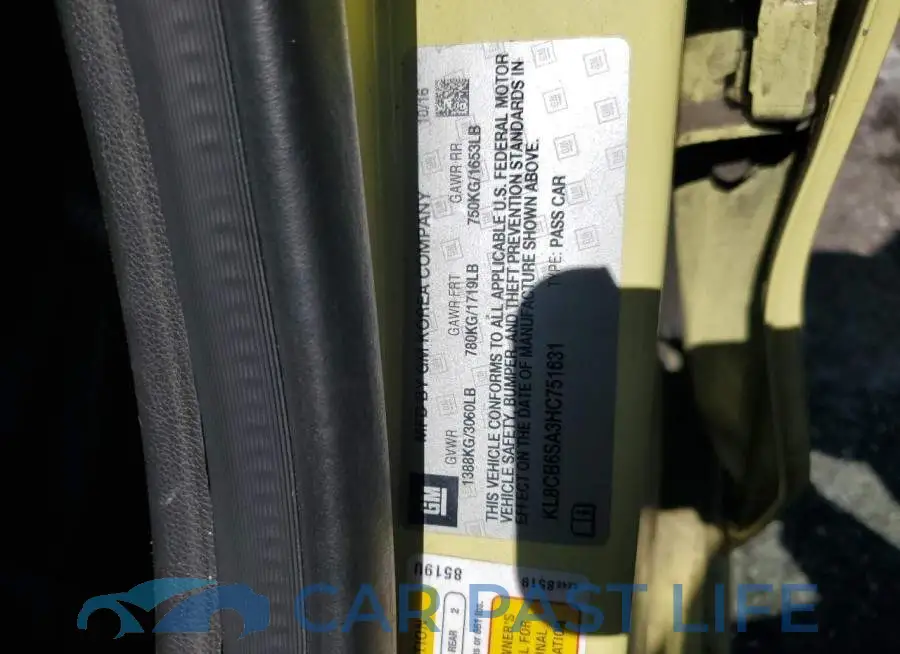 KL8CB6SA3HC751631# 12