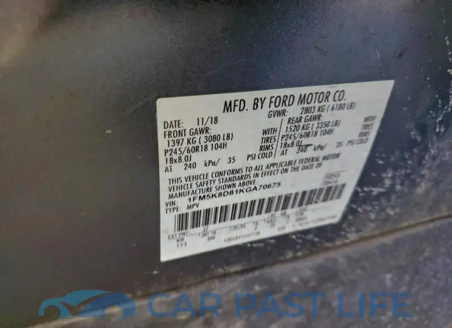 1FM5K8D81KGA70675# 13