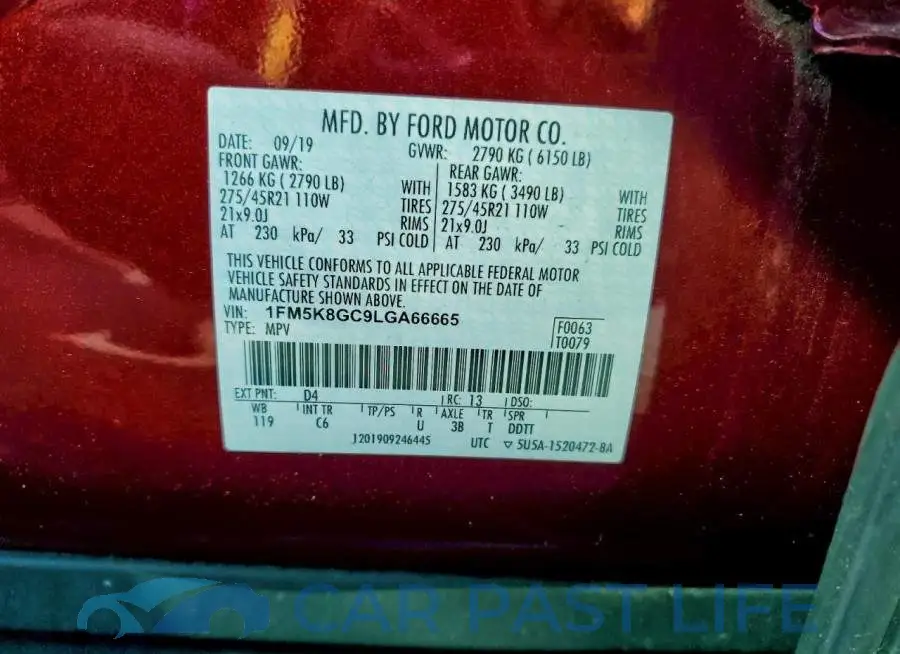 1FM5K8GC9LGA66665# 13
