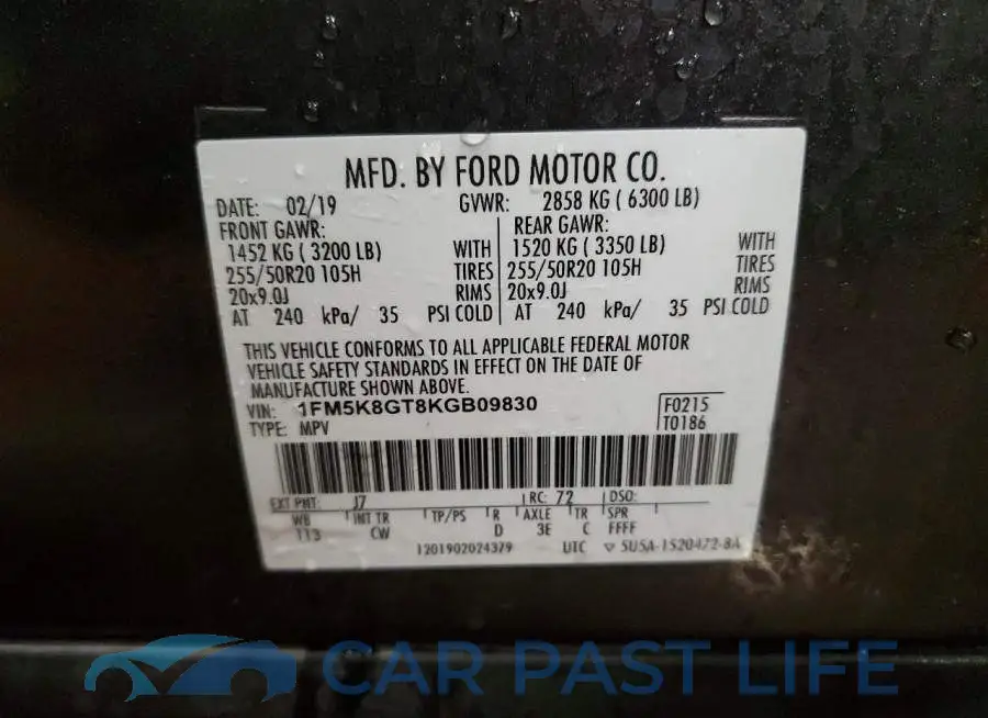 1FM5K8GT8KGB09830# 14