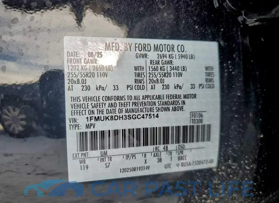 1FMUK8DH3SGC47514# 13
