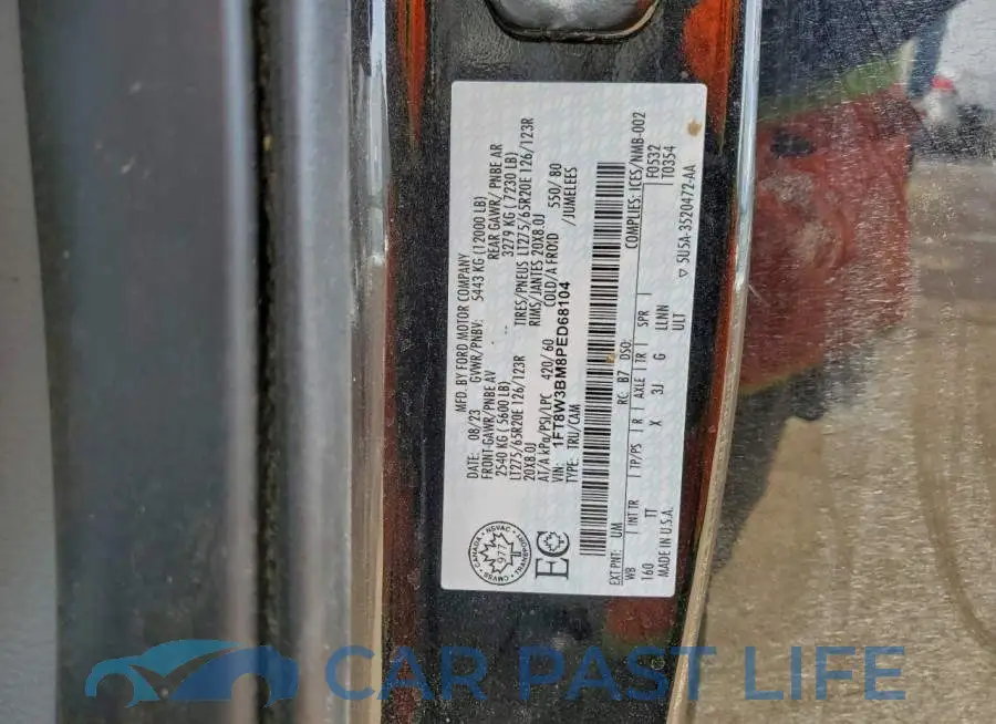 1FT8W3BM8PED68104# 12