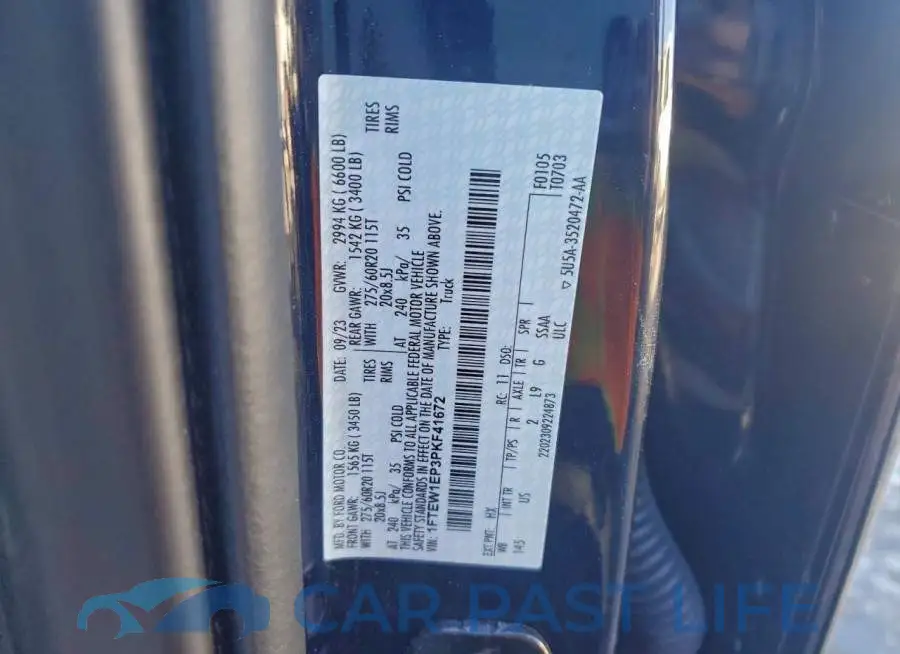 1FTEW1EP3PKF41672# 12