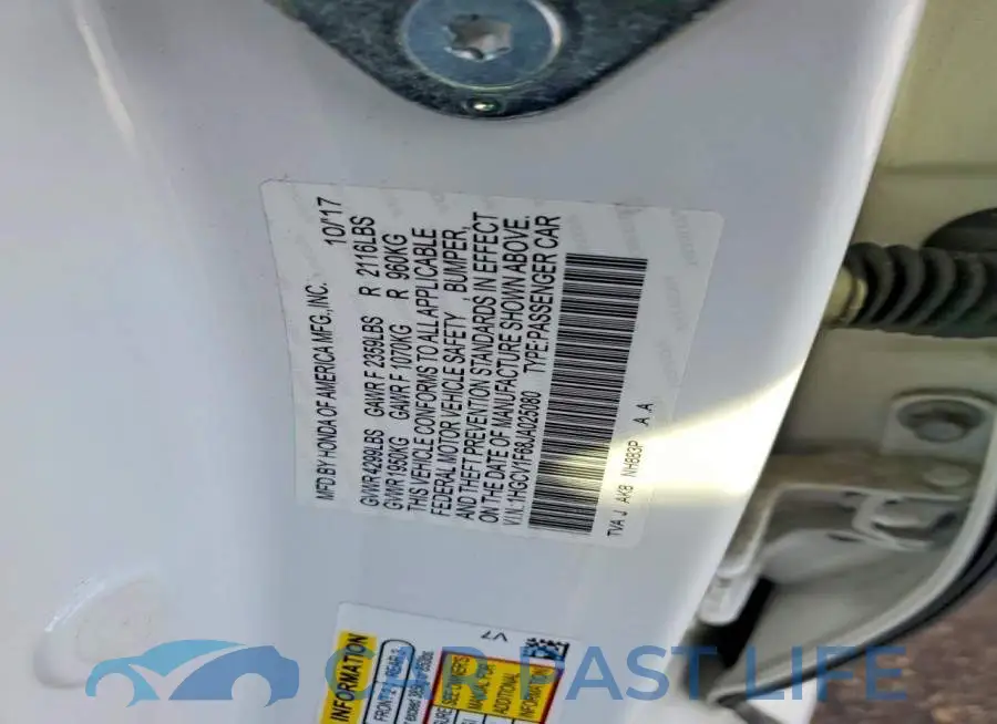 1HGCV1F68JA025080# 12