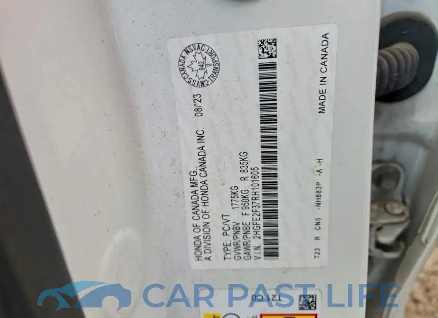 2HGFE2F37RH101605# 12