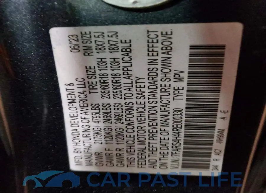 7FARS4H44RE000330# 13