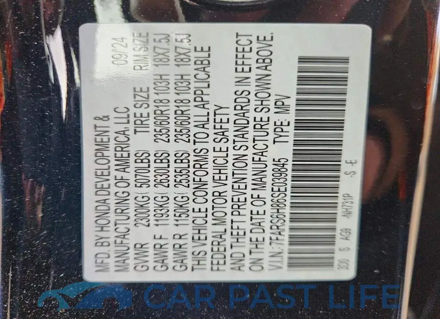 7FARS6H86SE039845# 13