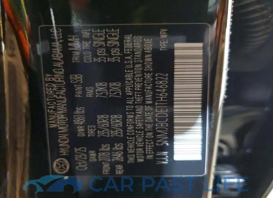 5NMJBCDE1TH646822# 13