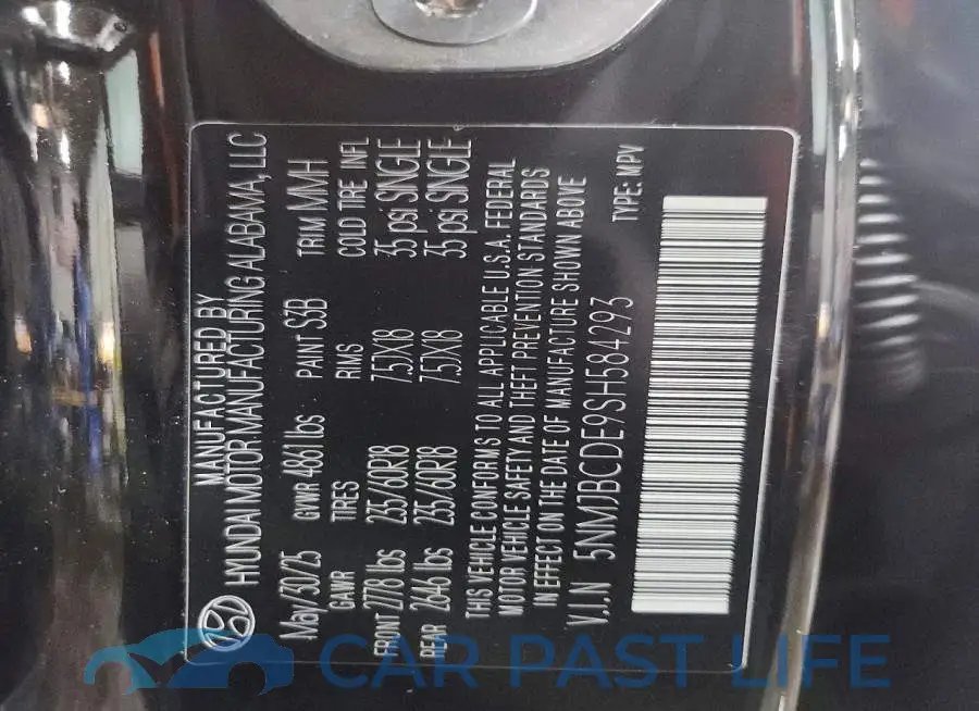 5NMJBCDE9SH584293# 14
