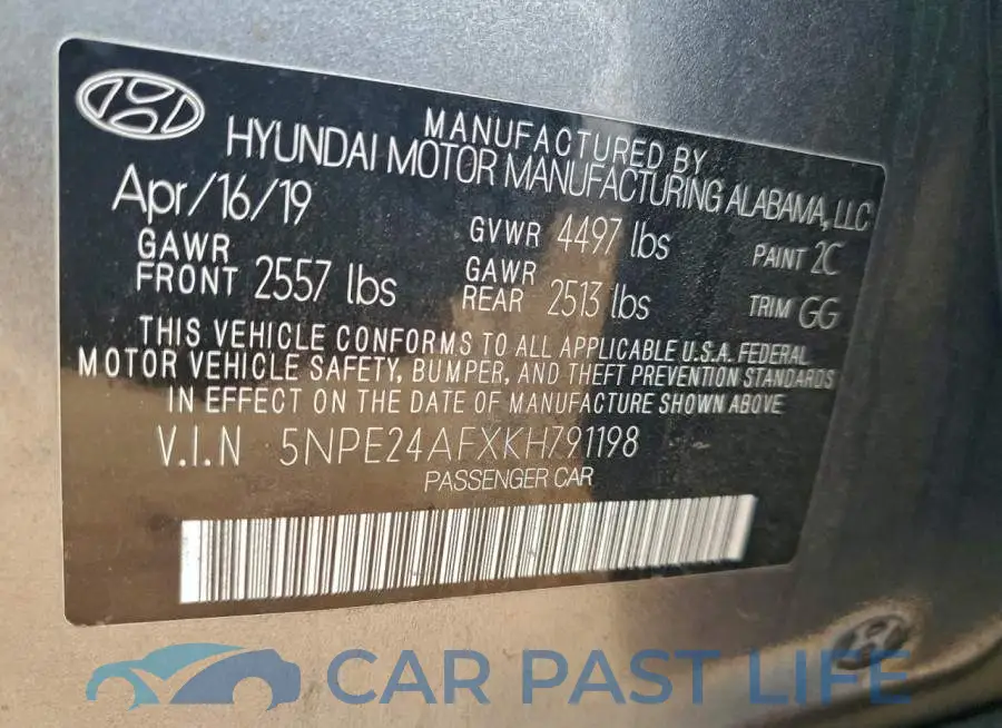 5NPE24AFXKH791198# 12