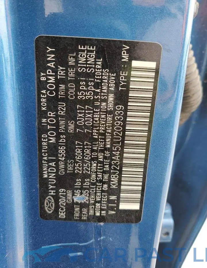 KM8J23A45LU209339# 13