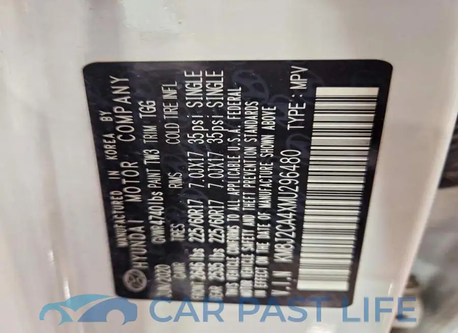 KM8J2CA4XMU296480# 13