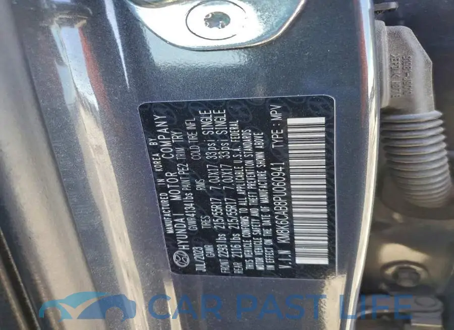 KM8K6CAB8PU060941# 13
