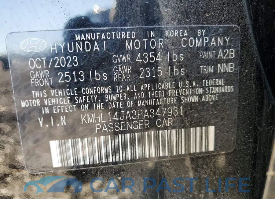 KMHL14JA3PA347931# 12