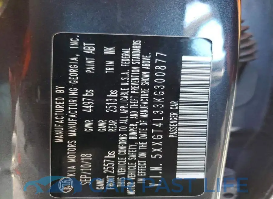 5XXGT4L33KG300877# 12