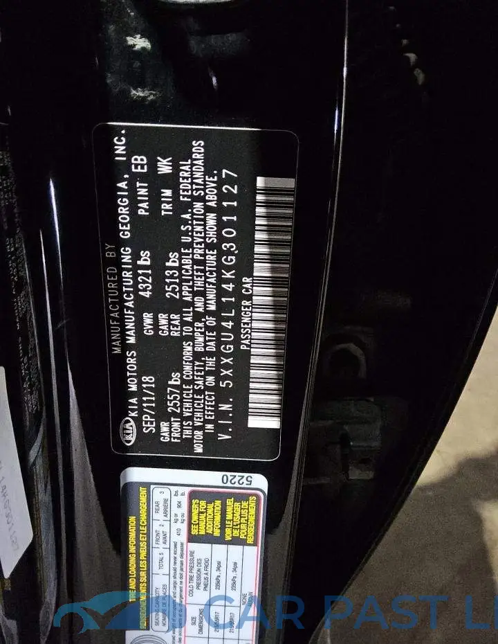 5XXGU4L14KG301127# 12