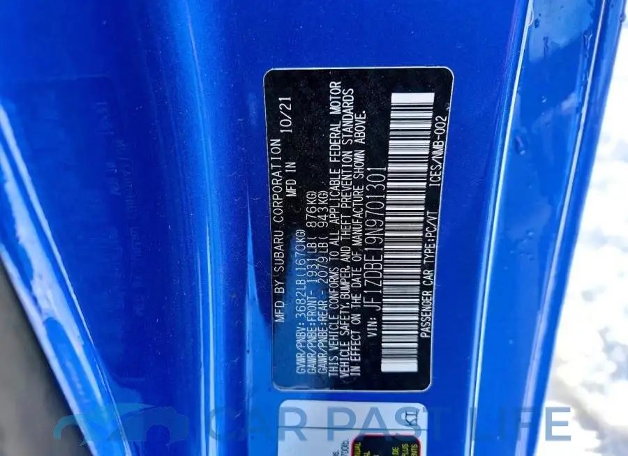 JF1ZDBE19N9701301# 11