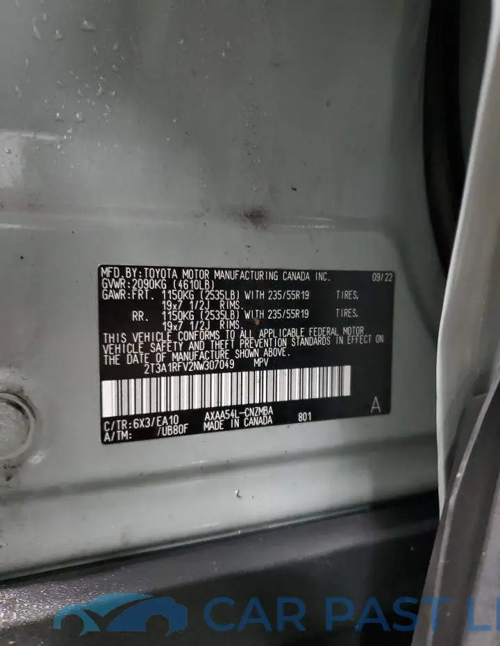 2T3A1RFV2NW307049# 14
