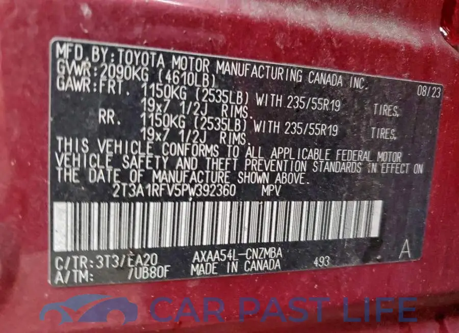 2T3A1RFV5PW392360# 13