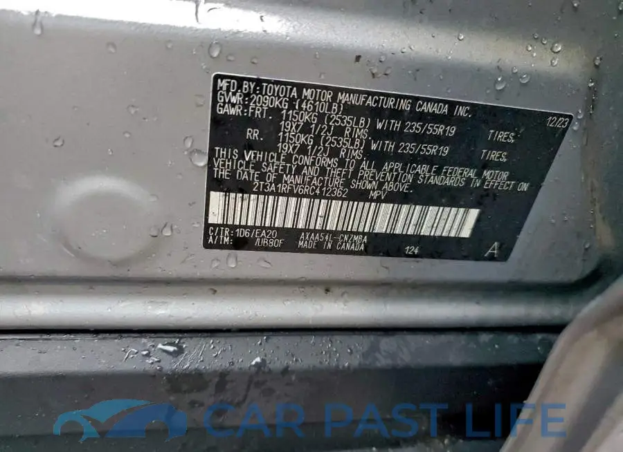 2T3A1RFV6RC412362# 13