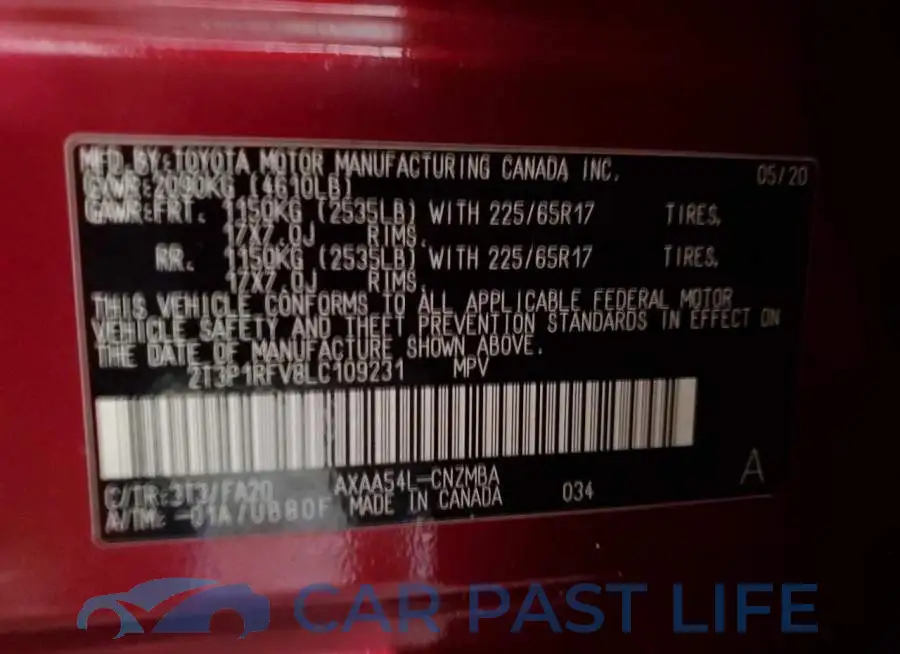 2T3P1RFV8LC109231# 13