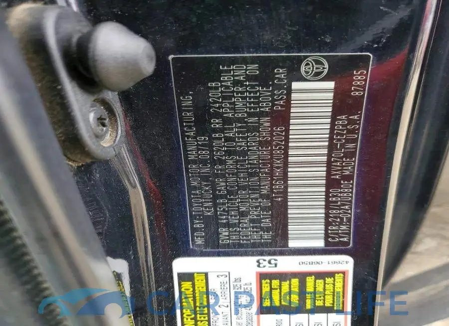 4T1B61HKXKU852026# 12