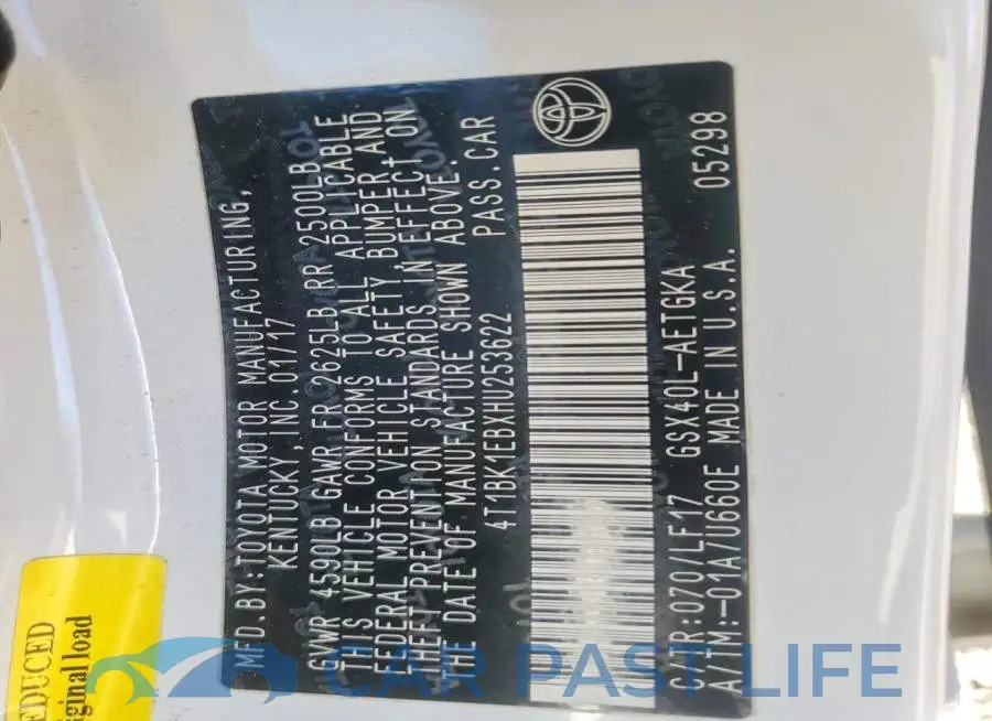 4T1BK1EBXHU253622# 12