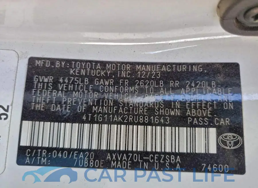 4T1G11AK2RU881643# 12