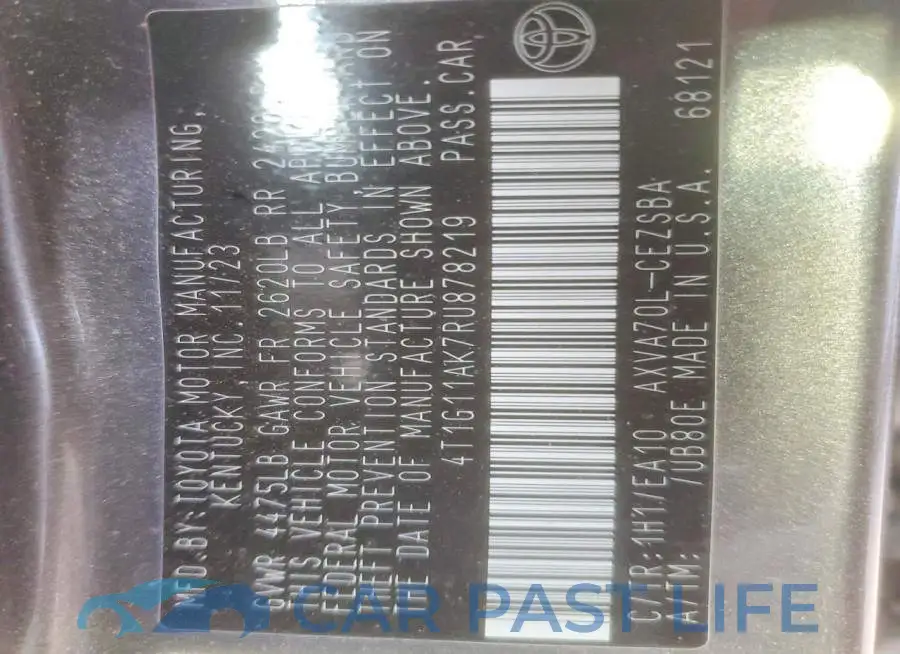 4T1G11AK7RU878219# 12