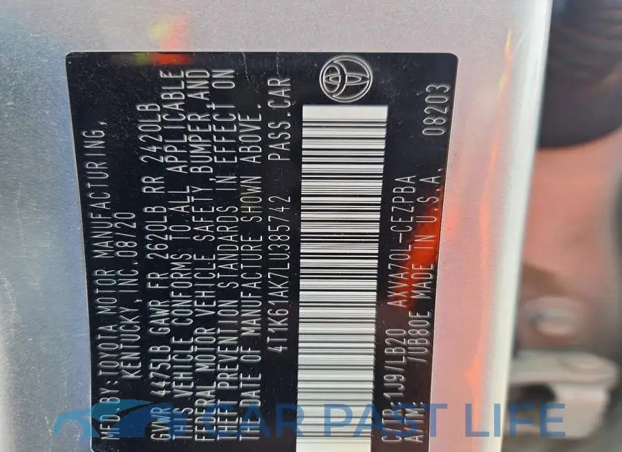 4T1K61AK7LU385742# 12