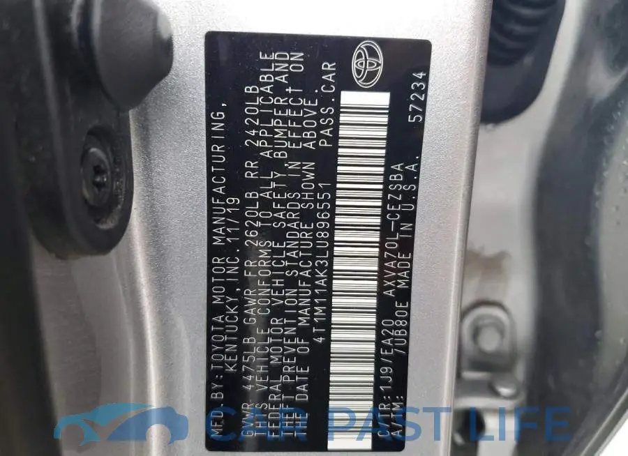 4T1M11AK3LU896551# 12