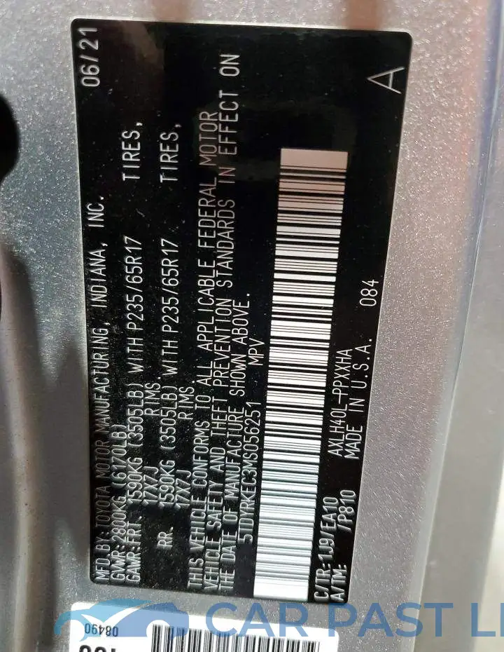 5TDYRKEC3MS056251# 13