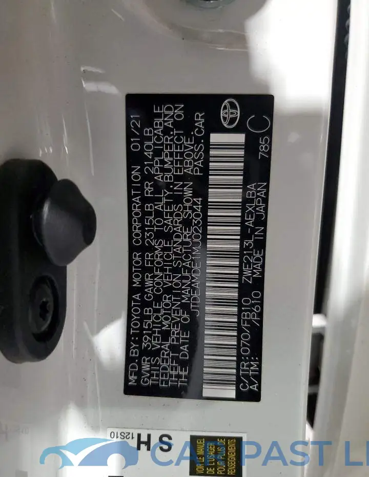 JTDEAMDE1MJ023044# 12