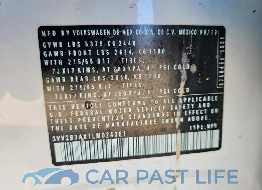 3VV2B7AX1LM024351# 13