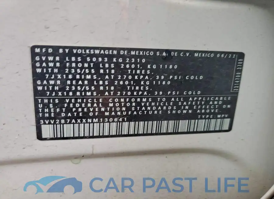 3VV2B7AXXNM130641# 14