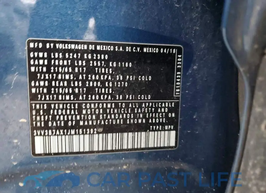 3VV3B7AX1JM151392# 13