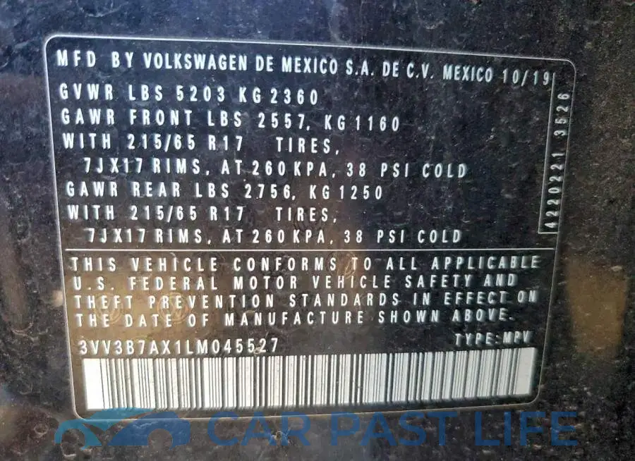3VV3B7AX1LM045527# 12