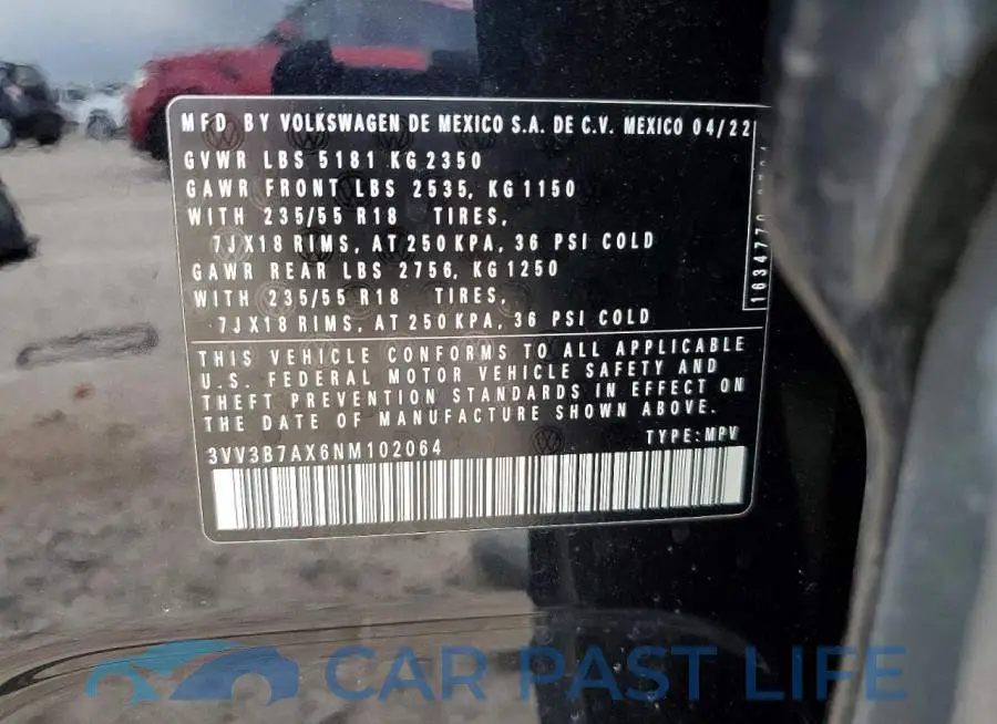 3VV3B7AX6NM102064# 12