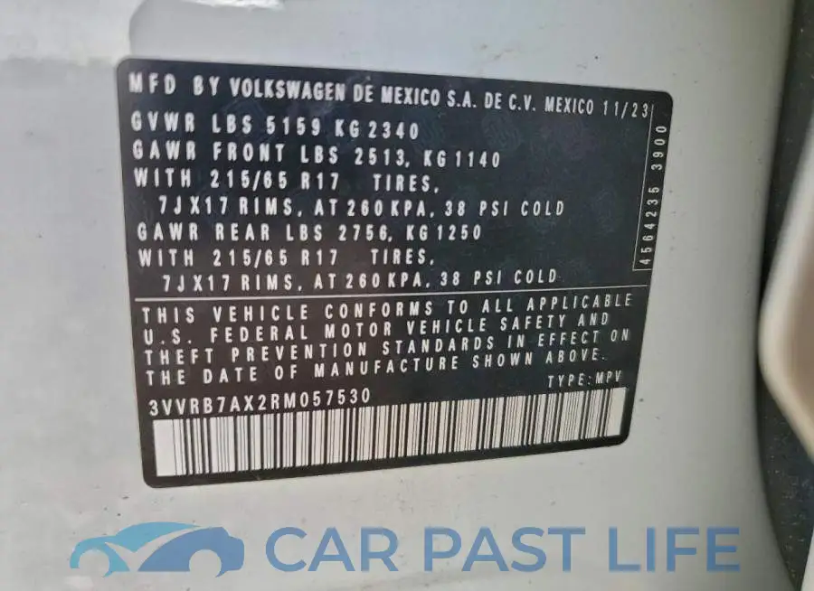 3VVRB7AX2RM057530# 13