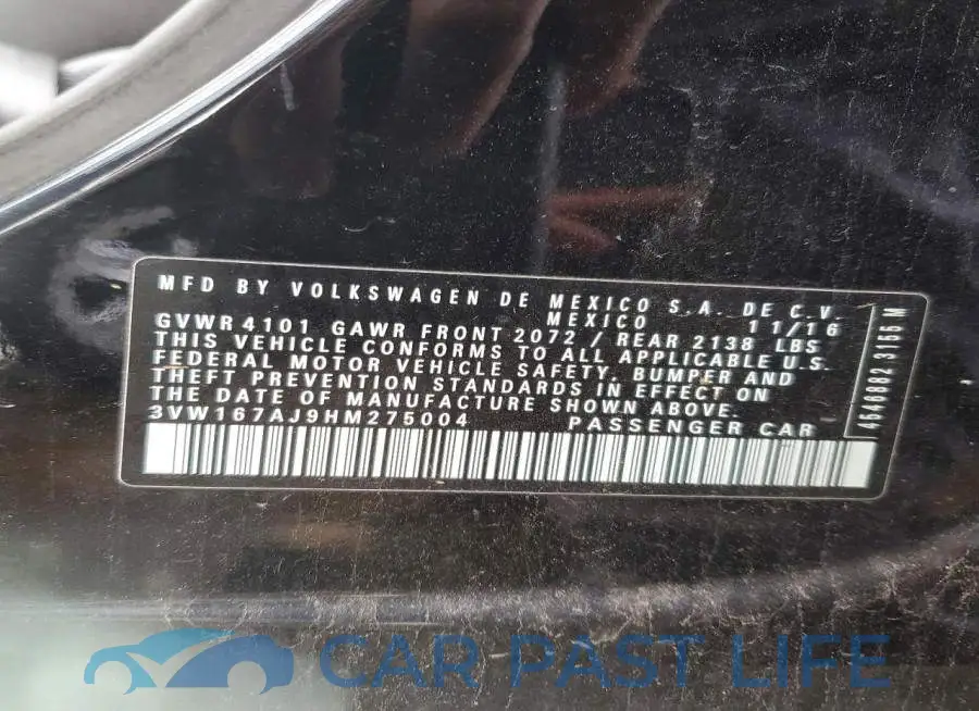 3VW167AJ9HM275004# 12