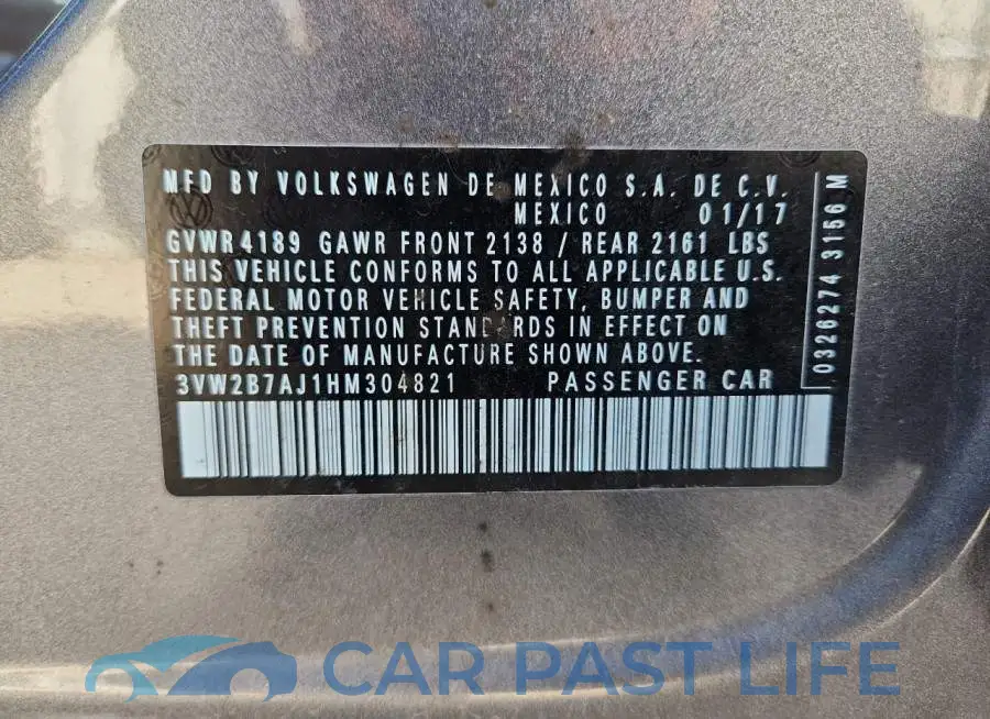 3VW2B7AJ1HM304821# 12