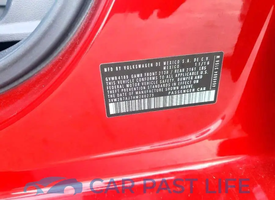 3VW2B7AJ7HM280279# 12