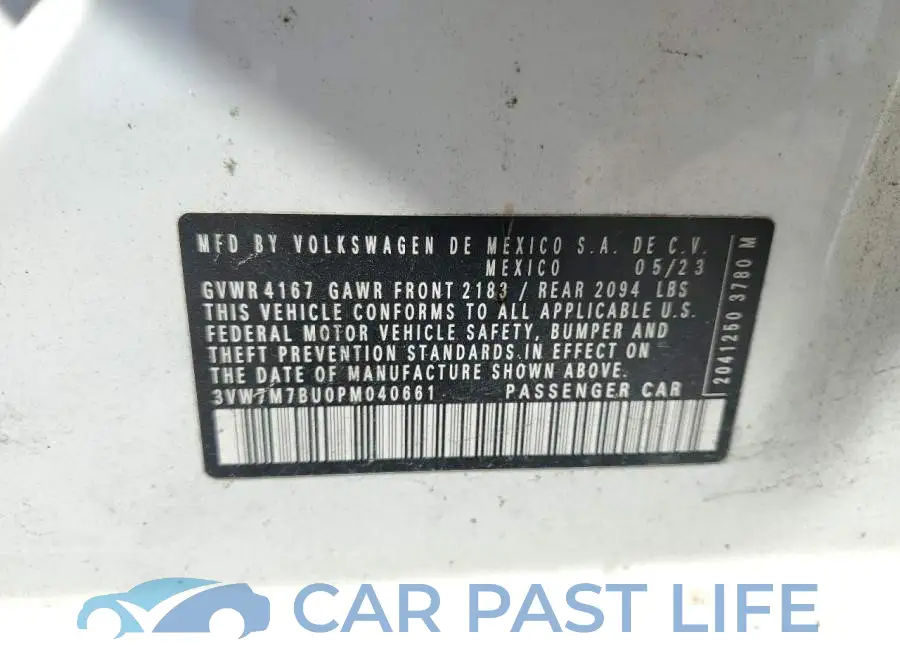 3VW7M7BU0PM040661# 12