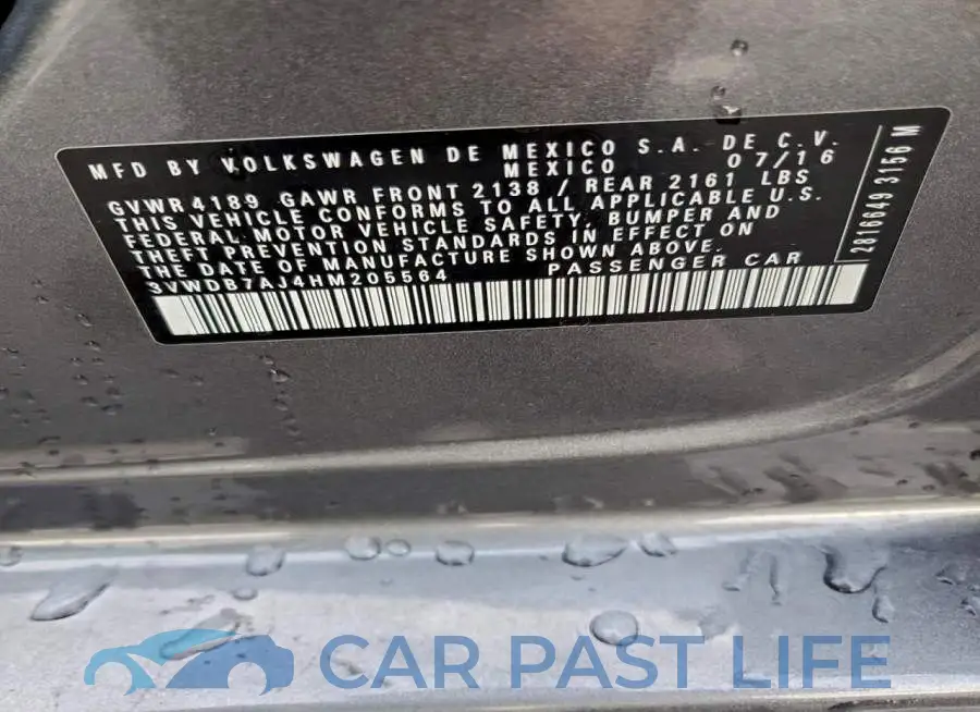 3VWDB7AJ4HM205564# 12