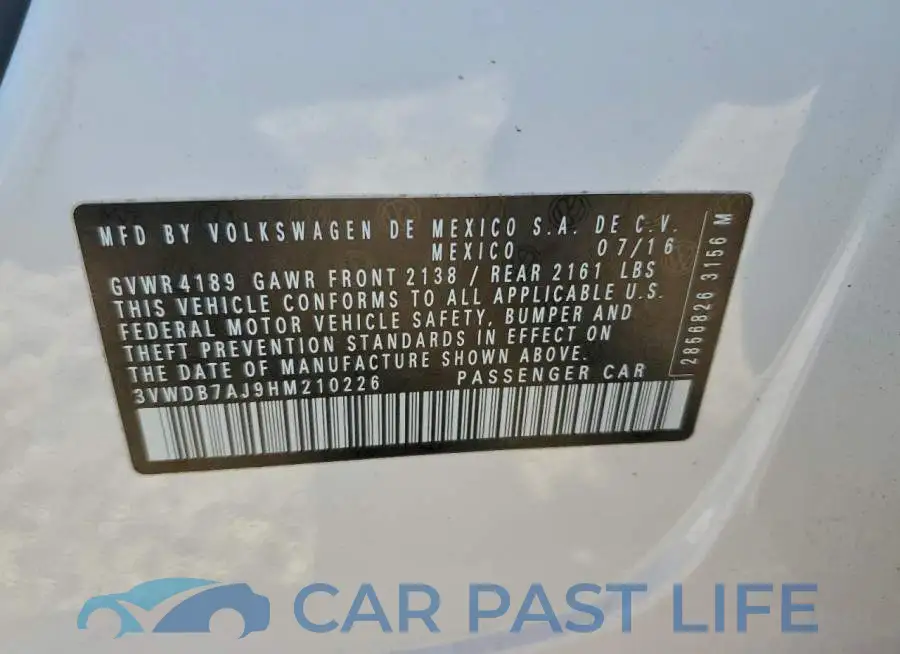 3VWDB7AJ9HM210226# 13