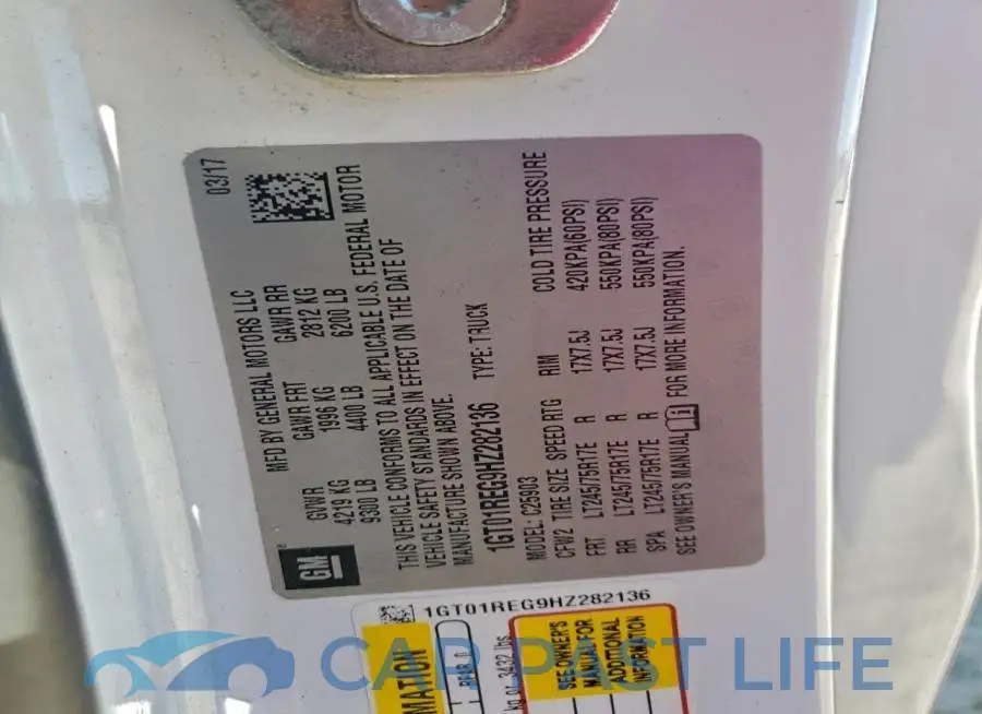 1GT01REG9HZ282136# 12