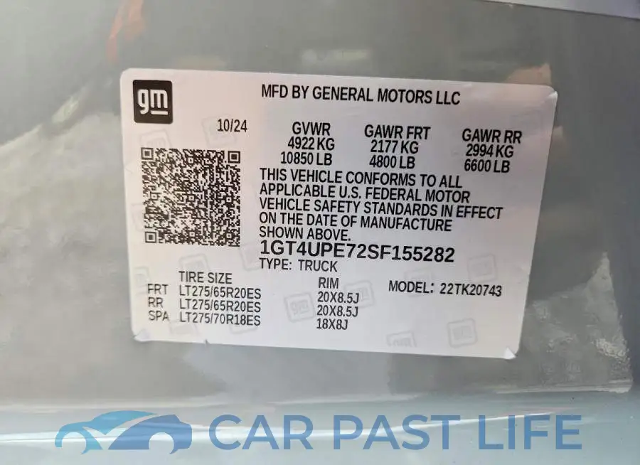 1GT4UPE72SF155282# 12