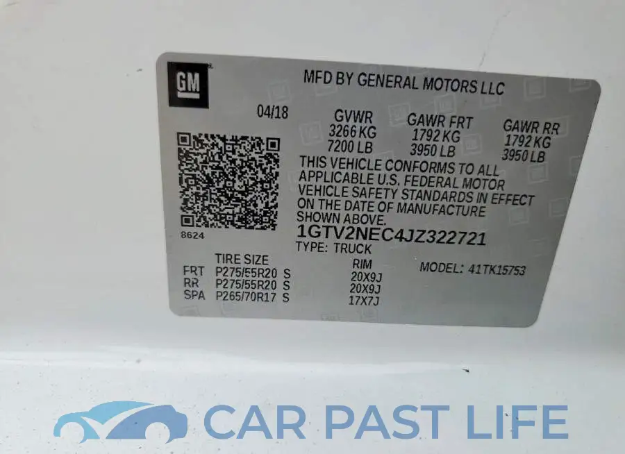 1GTV2NEC4JZ322721# 12